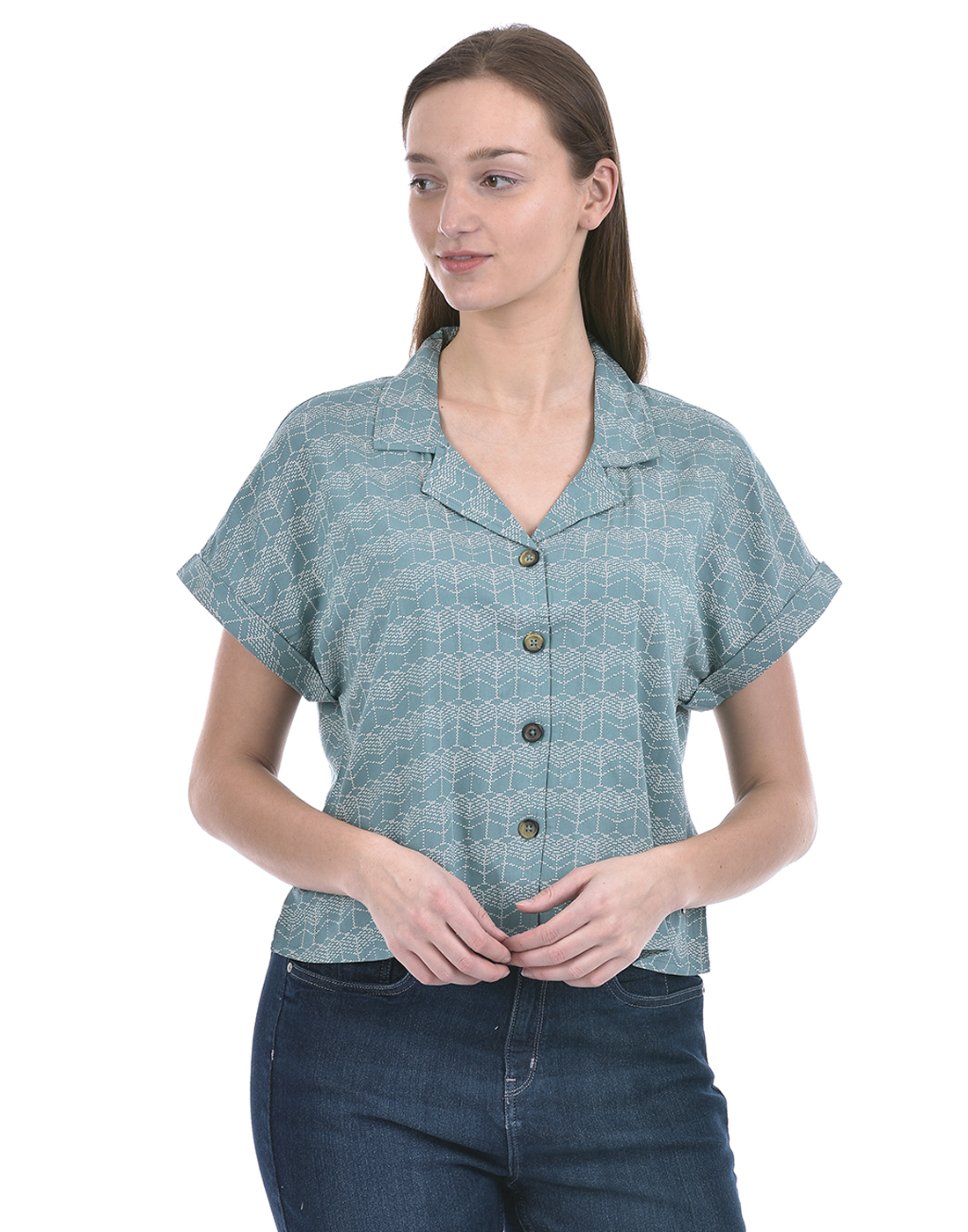 Numero Uno Women Abstract Blue Shirt